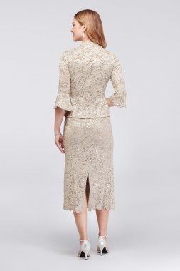 Stretch Sequin Lace Tank Dress and Matching Jacket RM Richards 9896