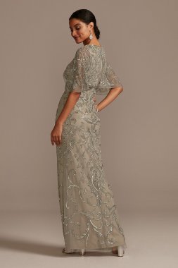 Sequin Lace Boatneck Petite Gown with V-Back Alex Evenings 212318