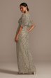 Beaded Mesh Overlay Gown with Flutter Sleeves Adrianna Papell AP1E206834