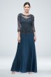 Beaded and Sequined Long Mesh Dress Pisarro Nights D2321