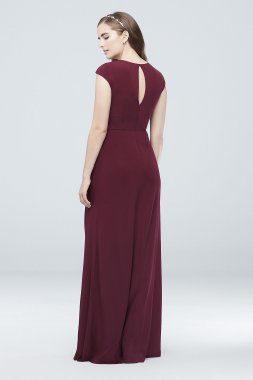 Gathered Jersey V-Neck Dress with Keyhole Back DB Studio DS270006