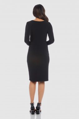 Meghan Twist Long Sleeve Crepe Sheath Dress Karen Kane L43560