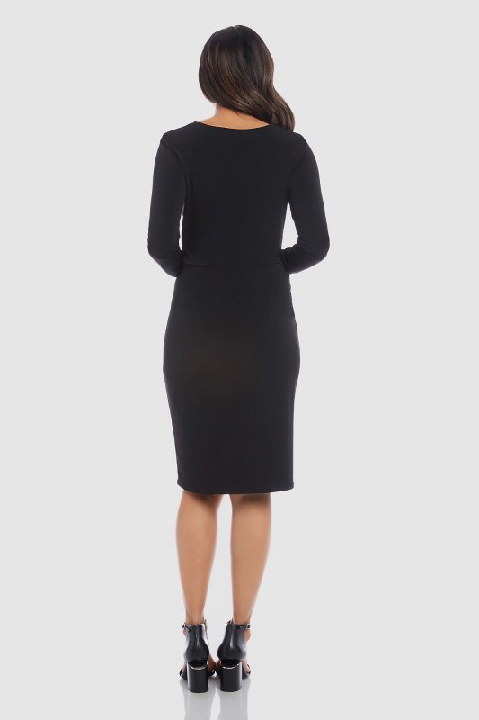 Meghan Twist Long Sleeve Crepe Sheath Dress Karen Kane L43560