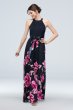 Cascading Floral Chiffon Sheath with Round Neck SL Fashions SL171107