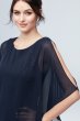 Cold Shoulder Cape and Ruffle Lace Dress Ronni Nicole V212637