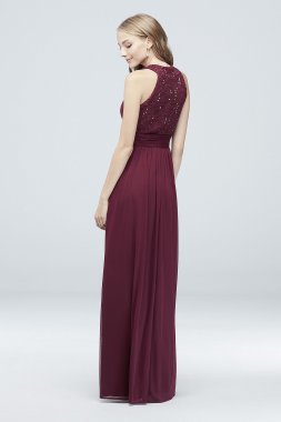 Long Bridesmaid Dress with Crisscross Back Straps David's Bridal W10974