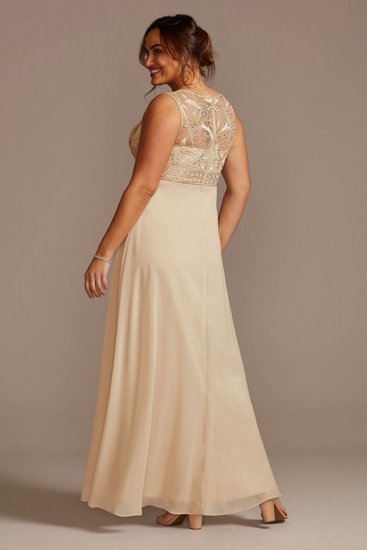 Embellished Illusion Bodice A-Line Plus Size Gown David's Bridal WBM2081