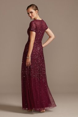 Sequin and Lace High Neck Mermaid Gown with Shawl Alex Evenings 11219791