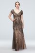 Bead and Sequin Embellished Mesh Overlay Gown David's Bridal WGIN18924