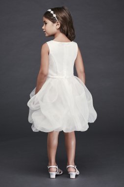 Tiered Sparkle Tulle and Lace Flower Girl Dress David's Bridal CR1395