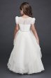 Organza Long Flower Girl Dress with Crystal Belt David's Bridal CR1392