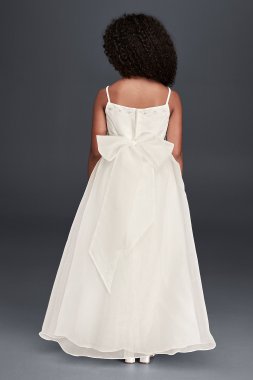 Rosette Flower Girl Dress with Ruffled Skirt David's Bridal OP242