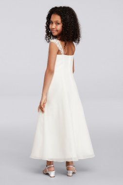 Illusion Cap Sleeve Fit-and-Flare Communion Dress C5-367