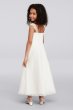 Satin A-Line Flower Girl Gown with Embroidery David's Bridal FG9010