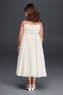 Lace-Up Back Communion Dress with Horsehair Skirt c909