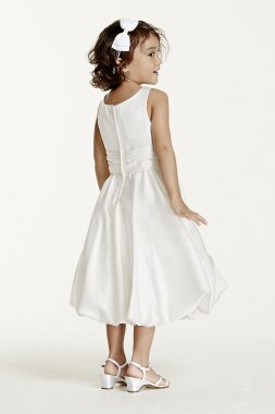 Satin Tank Bubble Dress with Flower Detail David's Bridal KP1311