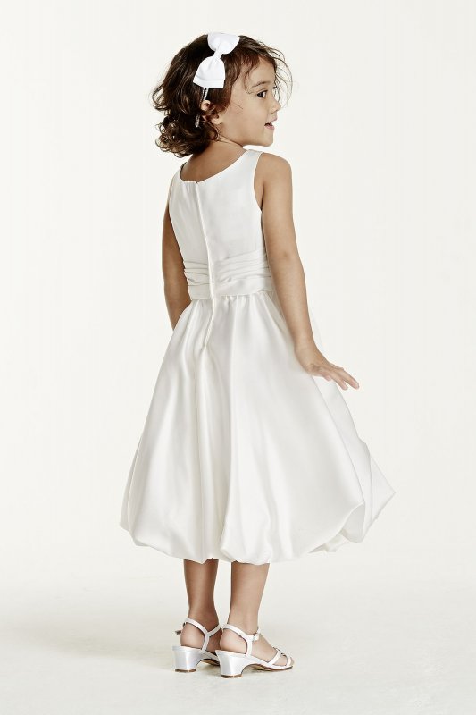 Satin Tank Bubble Dress with Flower Detail David's Bridal KP1311