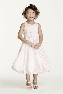 Satin Tank Bubble Dress with Flower Detail David's Bridal KP1311