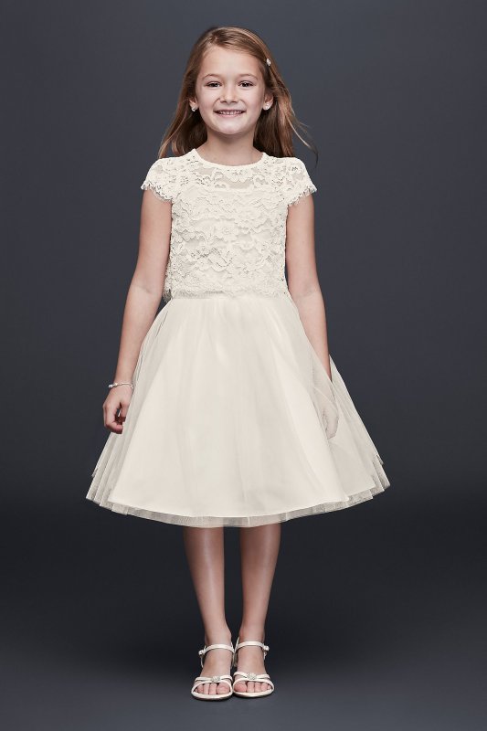 Lace and Tulle Two-Piece Flower Girl Dress US Angels LF0693DB