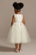 Flower Girl Dress with Tulle and Ribbon Waist David's Bridal OP218