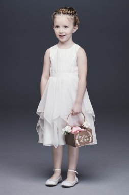 Chiffon Flower Girl Dress with Large Bow Sash David's Bridal OP253