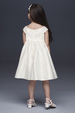 Embroidered Satin Floral Flower Girl Dress David's Bridal OP255