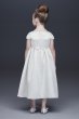 Satin A-Line Flower Girl Dress with Cap Sleeves David's Bridal OP256