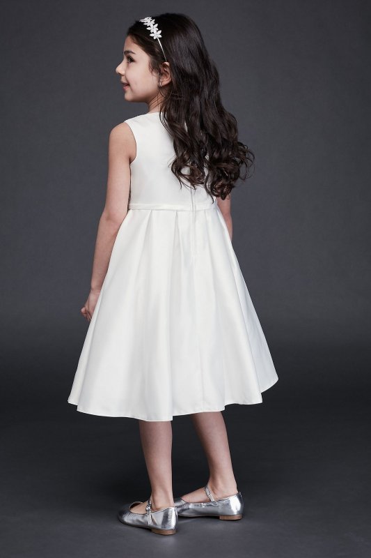 Lace and Satin Flower Girl Dress with Bow Sash David's Bridal OP260