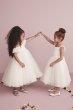 Crochet Cap Sleeve Ruffle Flower Girl Dress David's Bridal OP265