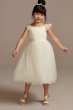 Crochet Cap Sleeve Ruffle Flower Girl Dress David's Bridal OP265