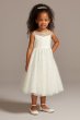 Allover Sequin Floral Lace Tank Flower Girl Dress David's Bridal OP266