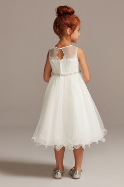 Sleeveless Organza Dress with Beaded Illusion Neck C5-370