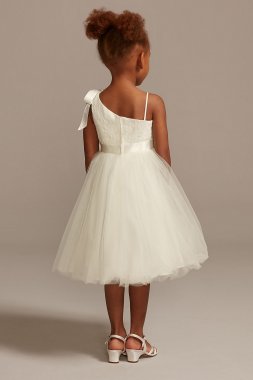 Embellished Cummerbund Tea-Length Communion Dress C5-351