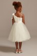 One Shoulder Lace and Tulle Flower Girl Dress David's Bridal OP270