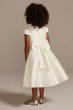 Satin Cap Sleeve Flower Girl Dress with Bow Sash David's Bridal OP273