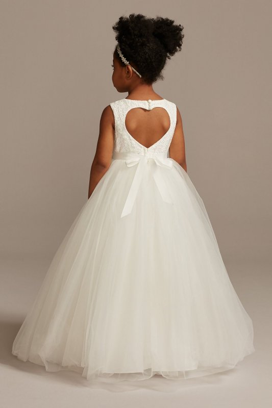 Ball Gown Flower Girl Dress with Heart Cutout David's Bridal RK1368