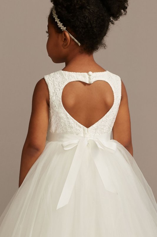 Ball Gown Flower Girl Dress with Heart Cutout David's Bridal RK1368