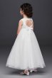 Tulle and Lace Flower Girl Dress with Heart Cutout David's Bridal RK1384