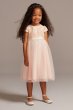 Lace Overlay Cap Sleeve Flower Girl Dress David's Bridal UF271