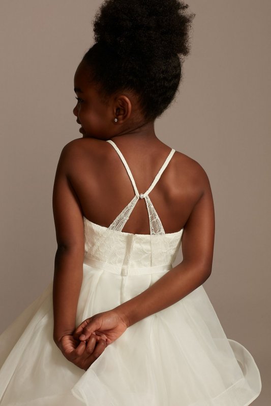 Lace and Tulle Flower Girl Dress with Full Skirt David's Bridal WG1371