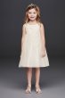 Short Appliqued Tulle A-Line Flower Girl Dress David's Bridal WG1388