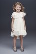 Flutter Sleeve Flower Girl Dress with Ruffle Hem David's Bridal WG1399