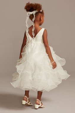 Organza Ruffle Skirt Flower Girl Dress David's Bridal WG1407