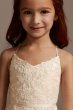 Glitter Tulle Flower Girl Dress with Keyhole Back David's Bridal WG1412