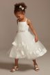 Double Strap Flower Girl Dress with Satin Edge Hem David's Bridal WG1413