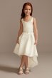 Satin Flower Girl Dress with High Low Hem David's Bridal WG1415