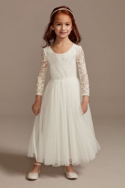 Lace and Tulle Two-Piece Flower Girl Dress US Angels LF0693DB