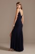 Deep-V Crossing Side Cutouts Spaghetti Strap Gown Jump 11004