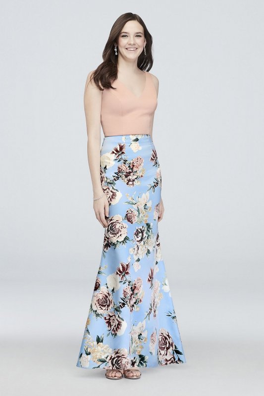 Crossing Crop Tank Two-Piece Floral Skirt Set Jump 11084