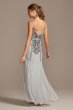 Bead-Embellished Mesh Overlay Spaghetti Strap Gown Jump 11091